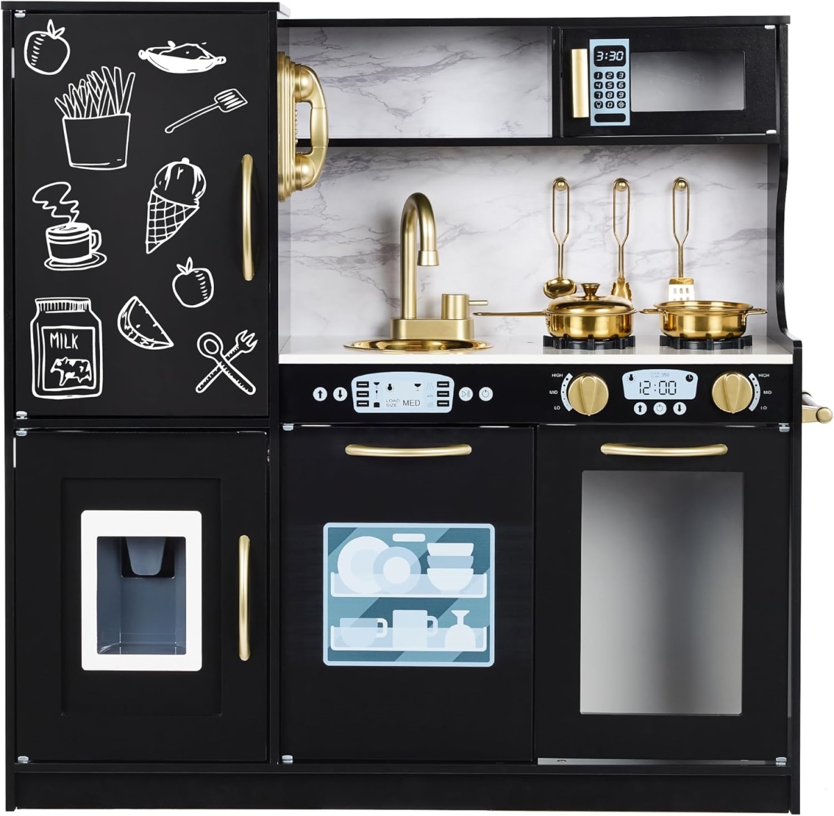 XS108954 Best Choice Products Pretend Play Kitchen Wooden Toy Set - Realistic Design