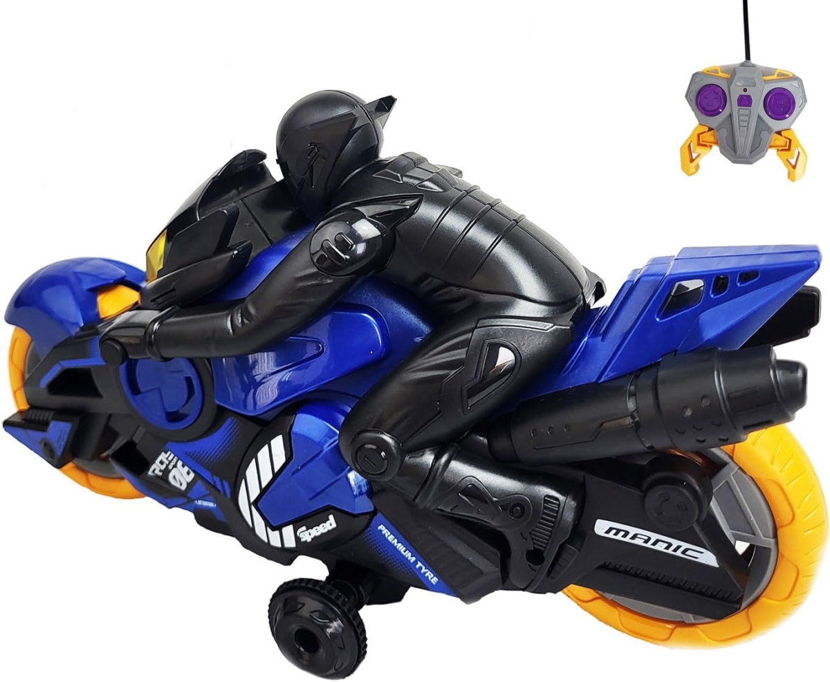XS107110 Roxie Remote Control Motorcycle - High Speed 2.4 GHz - 360 deg Rotation - Drift Stunt Car with LED Lights