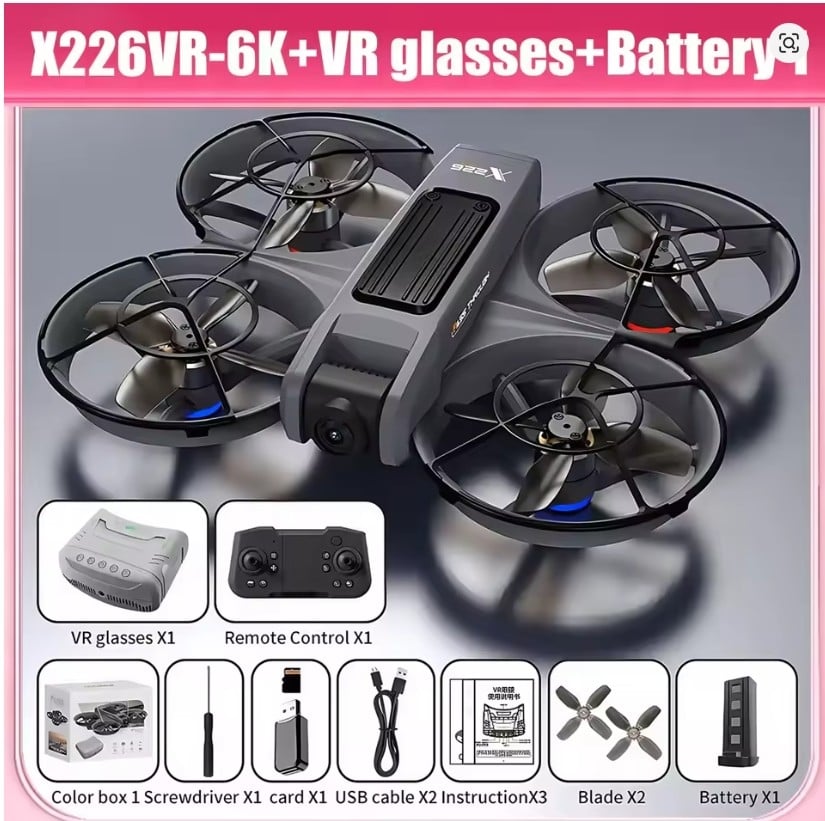 WA88711 X226VR Drone 8K Professional Remote Control Helicopter Plane RC Dron With Screen Quadcopter Toys Gift for Kids
