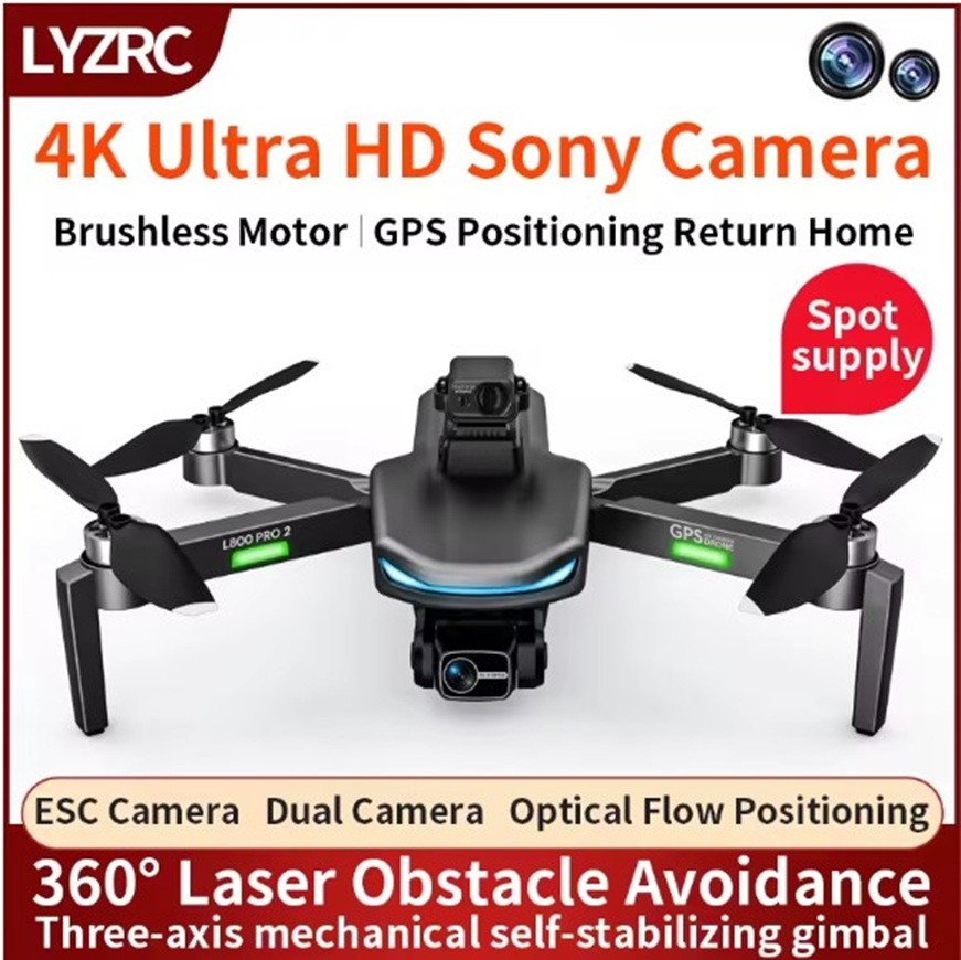 WA88727  L800 PRO 2 GPS Drone 4K Professional 3-Axis HD Dual Camera 360Obstacle Avoidance 5G WIFI Quadcopter