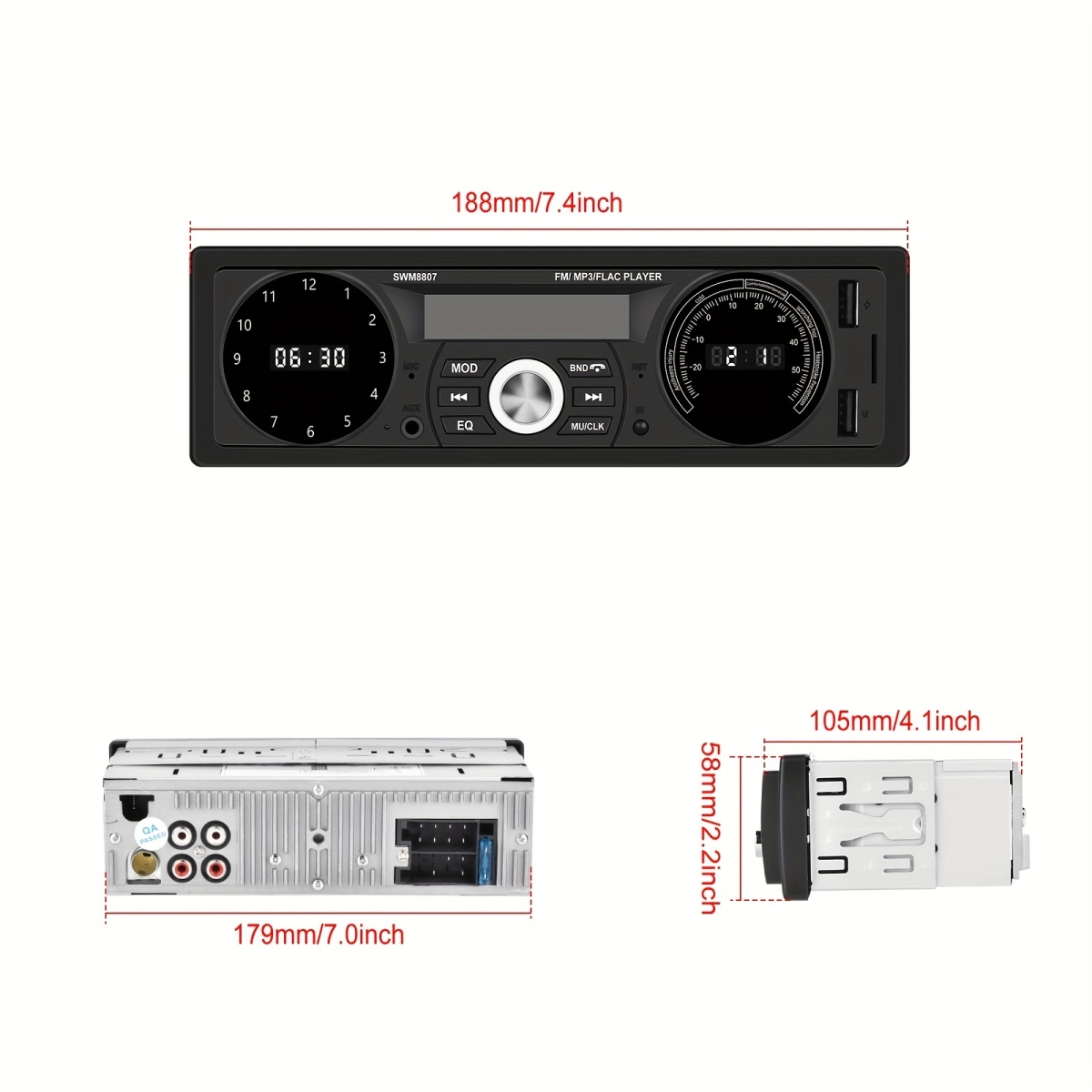 NT32641 Single 1 DIN Car Player with Remote Control