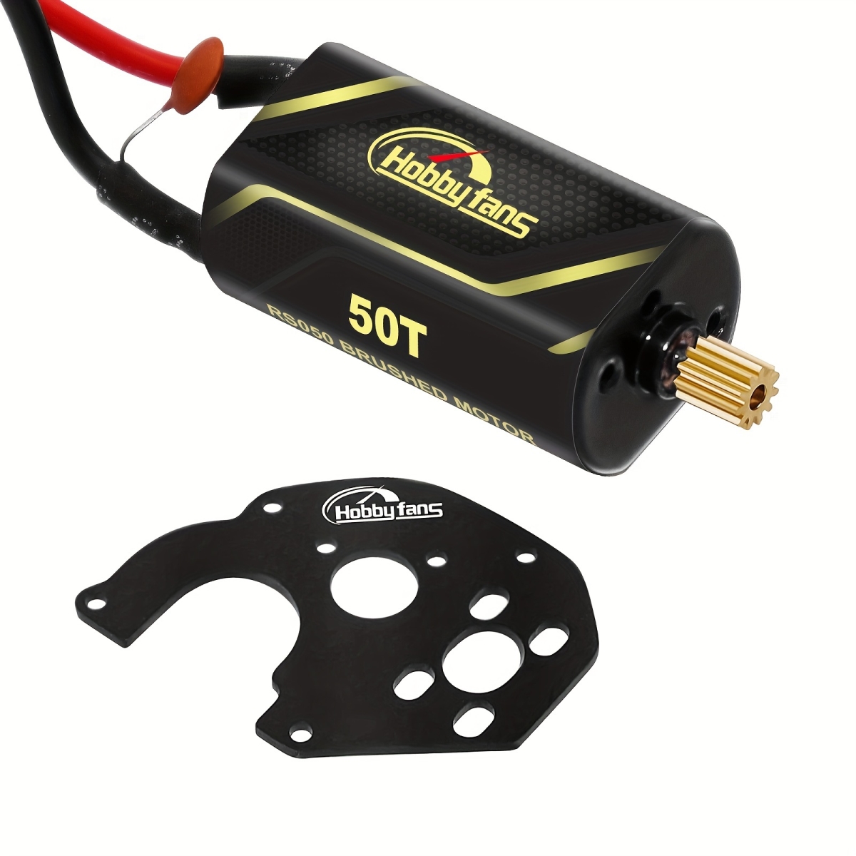 NT31406 Black & Golden RC 050 50T Brushed Motor with Metal Mount for 1-24 RC Crawler Parts