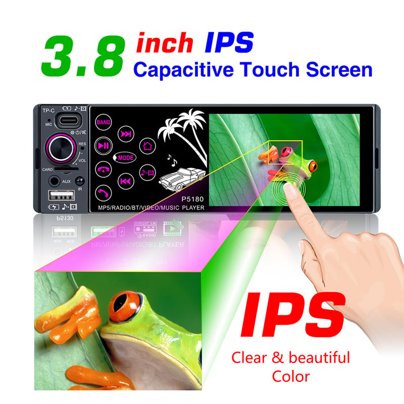 NT31455 3.8 in. Car Radio Single Spindle Wince Built-in BT MP5 Player