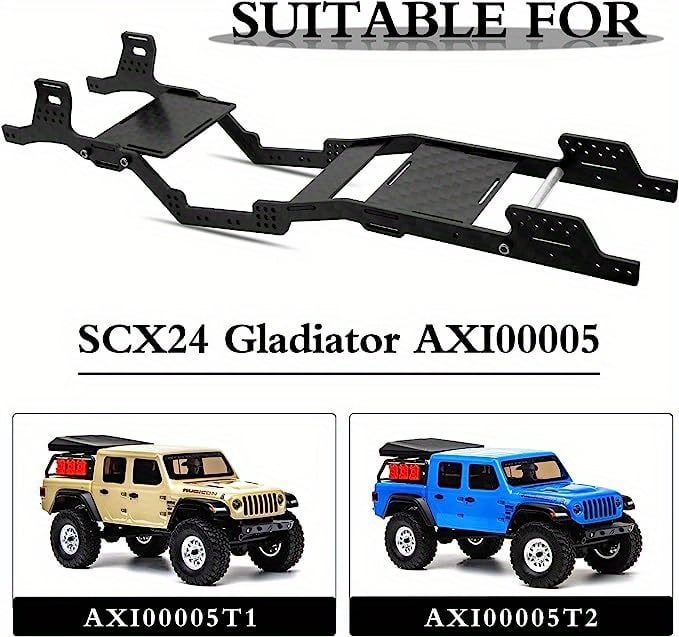 NT31459 Carbon Fiber Angled Skid Chassis Kit for Axial SCX24 Gladiator & Custom Builds Parts