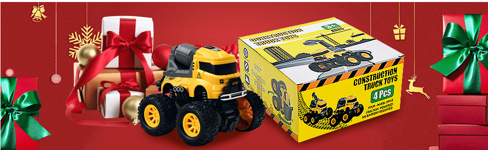 NT31610 Construction Monster Truck Toy, 4 Piece