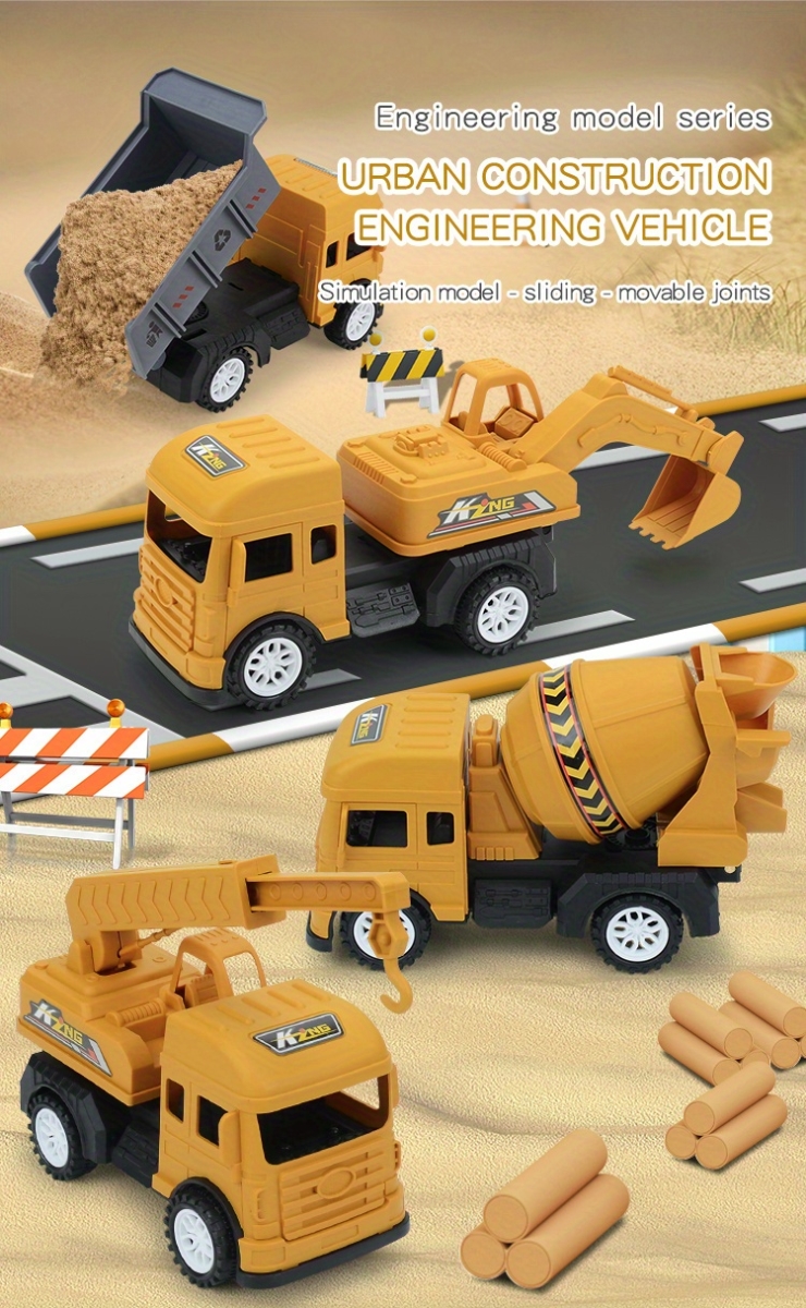 NT31613 Construction Trucks Toy Set