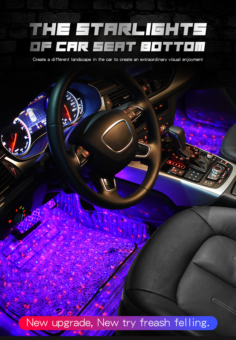 NT31633 Decorative Lamp LED Car Foot Light with USB Wireless Remote Music Control -  netjett