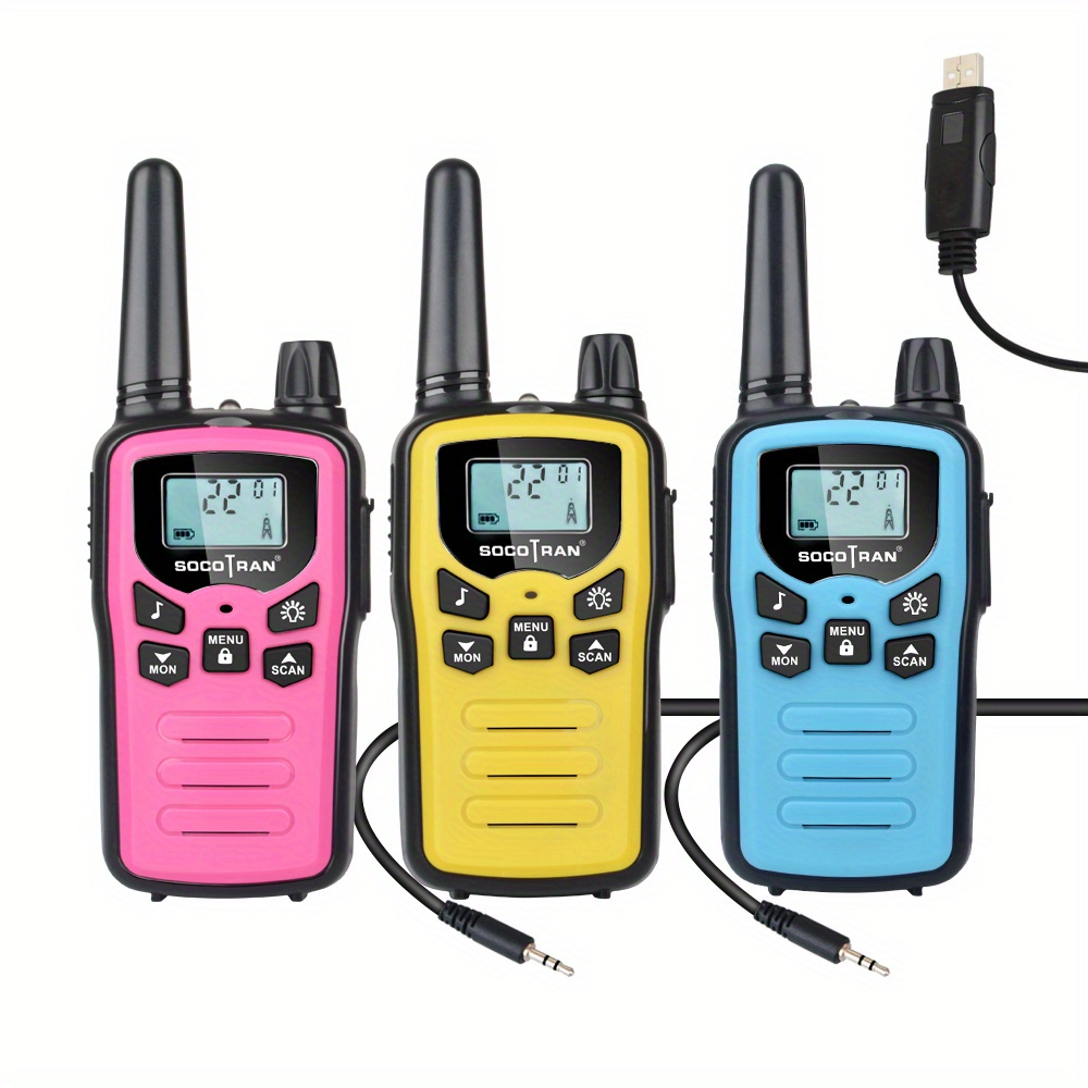 NT32773 Childrens Walkie-talkie with USB Charging Cable, Pack of 3