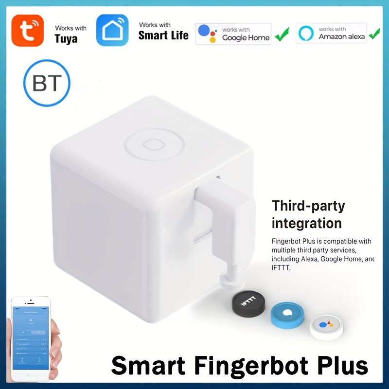 NT32820 Tuya BLE Smart Fingerbot Plus Robot Smart Life App Remote Control Voice Control Via Alexa Google Assistant