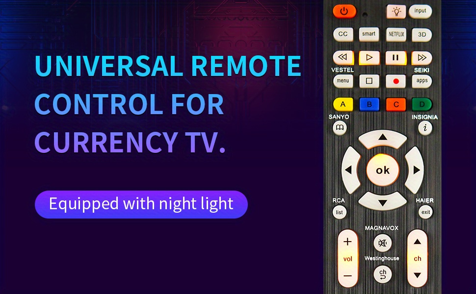 NT32843 Universal Remote Control RC-G008 Fit for Samsung, Sony & LG