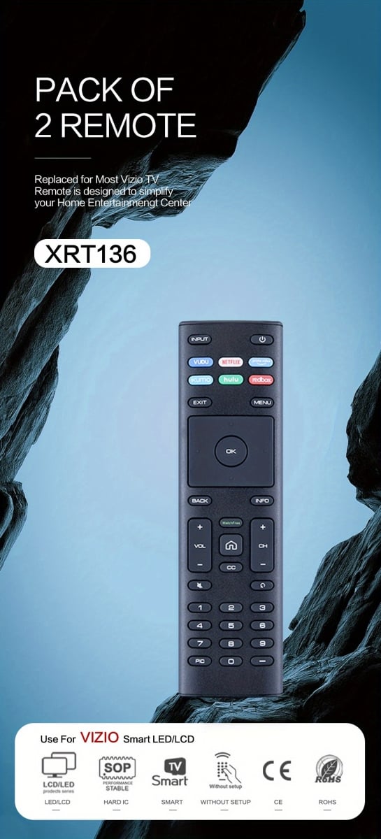 NT32907 XRT136 XRT140 Universal Wireless TV Remote Control Television Replacement Remote Controller for VIZIO Smart TV -  netjett