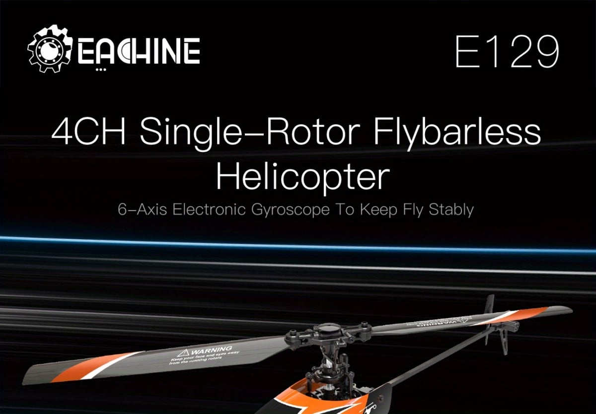 NT31739 2.4GHz Eachine E129 4 Channel 6-Axis Gyro Altitude Hold Flybarless Remote Controlled Helicopter RTF - Mode 2