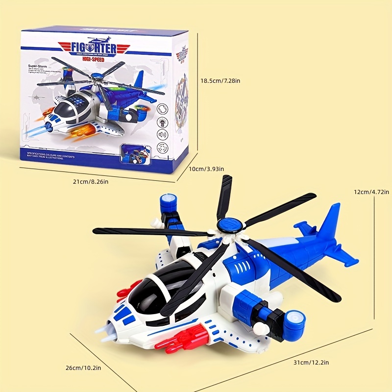 NT31758 Luminous Music Universal Fighter Rotating Helicopter Electric Deformation Airplane Childrens Toy