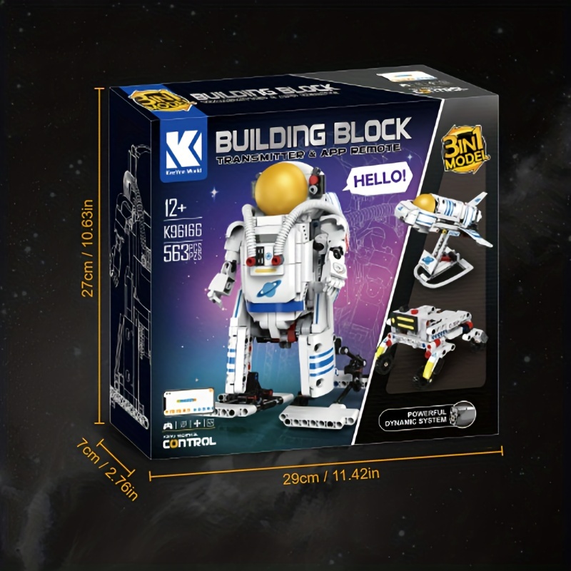 Electric Remote-controlled Robot 3-in-1 App & Remote-controlled STEM Educational Science Project for For Boys or Girls Over 12 Years Old - 563 Piece