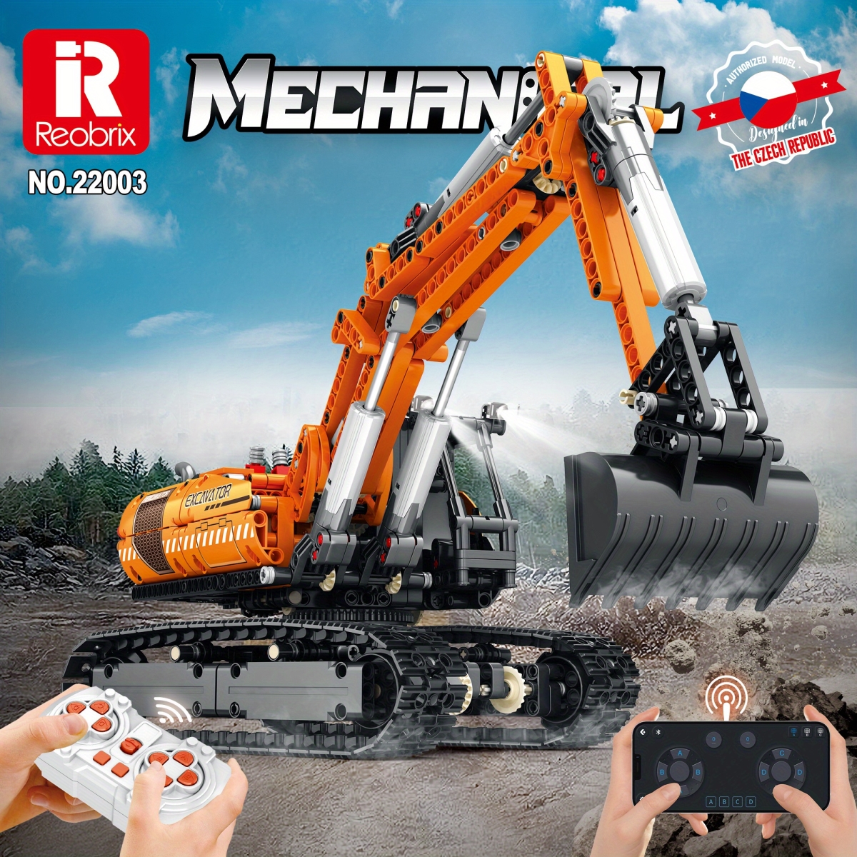 NT31782 Engineering Excavator Vehicles Building Bricks for Adults & Kids - 1106 Piece