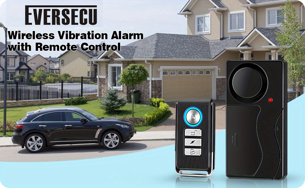 NT31787 EVERSECU Wireless Vibration Alarm with Remote Control Anti-Theft Alarm -  netjett