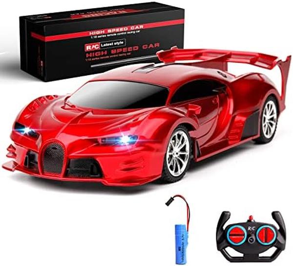 MC32980 1-18 Scale Remote Control Car 2.4Ghz Rechargeable High Speed Race Cars Toys for Boys Girls Vehicle Racing Hobby, Red -  UNO1RC