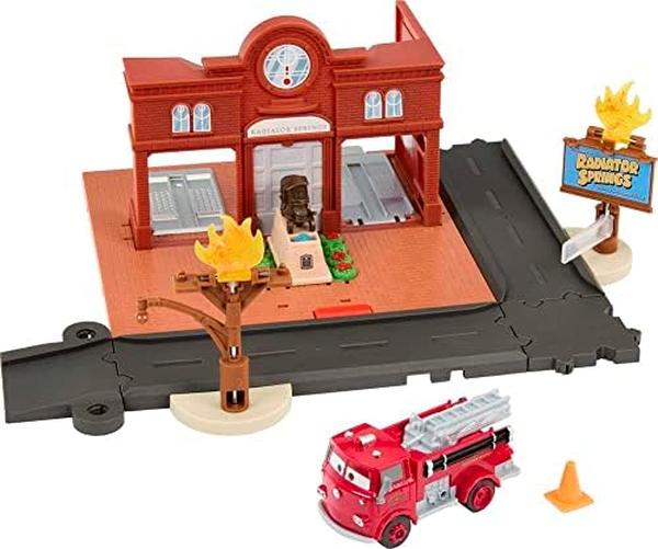Picture of UNO1RC MC32999 Disney & Pixar Cars on the Road Toys&#44; Reds Fire Station Playset with Die-Cast Fire Truck & Kid-Activated Action