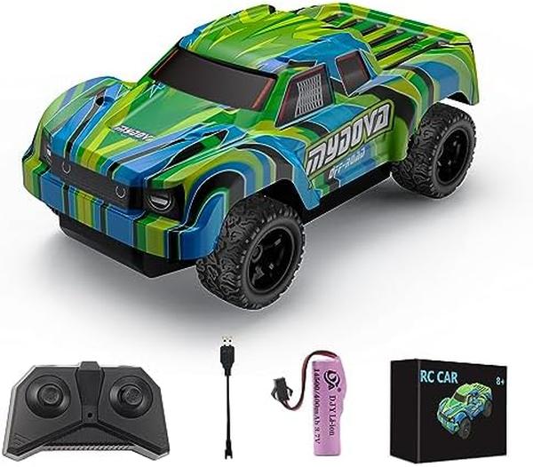 Picture of UNO1RC MC33021 1-24 Scale Remote Control Truck - 2.4Ghz Rechargeable Race Cars&#44; Monster Truck with Colored Lights Toy & Christmas Birthday Gift for Boys 8-12 & Girls 4-7&#44; Adults