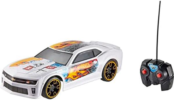 Wheels Race White Zl1 Camaro Full-Function Remote-Control Toy Car - High-Performance Engine, 2.4 Ghz with Range of 65 ft. - White