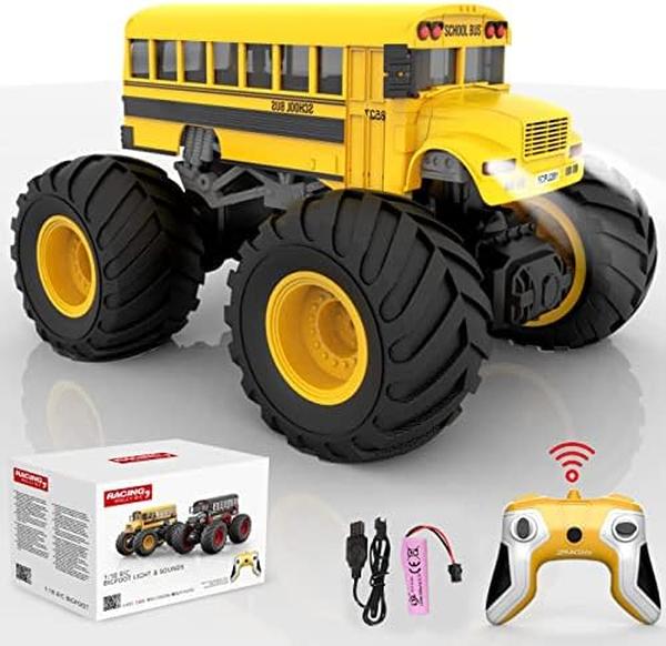 Picture of UNO1RC MC33248 Control Monster Truck - 1-18 Scale Race Fire Truck&#44; 2.4GHz Big Wheel School Bus