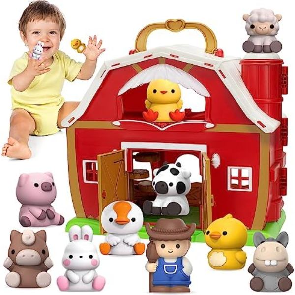 Picture of UNO1RC MC33041 Big Red Barn Farm Animal Playset for 1&#44;2 & 3 Year Old