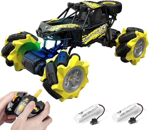 Picture of UNO1RC MC33319 1-20 Scale Metal Remote Control Car & Monster Trucks with Stunt Car 360 Deg Rotating 4WD 2.4GHz All Terrains Rechargeable RC Crawler for Kids