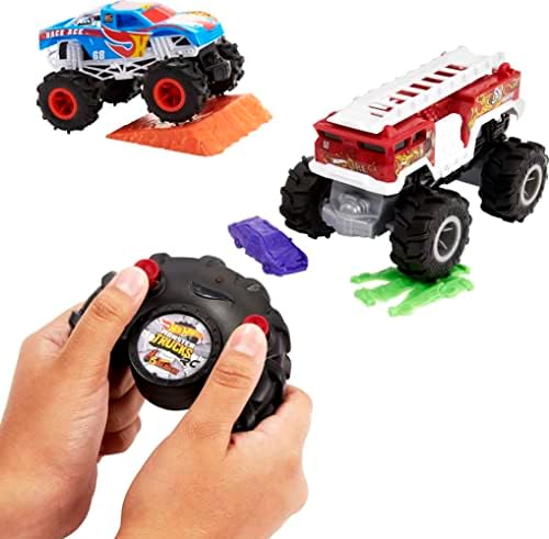 Picture of UNO1RC MC33323 1-24 Scale Wheels RC Monster Trucks for 1 Race Ace & 1 HW 5-Alarm & Full-Function Remote-Control Toy Trucks - Pack of 2