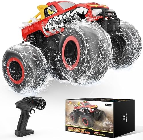 Picture of UNO1RC MC33329 1-16 Scale Amphibious IPX7 Waterproof Remote Control Monster Trucks & Car with 4WD Dual Motors All Terrain Off Road 2.4GHz Remote Controls Boat Toys Gifts for Kids