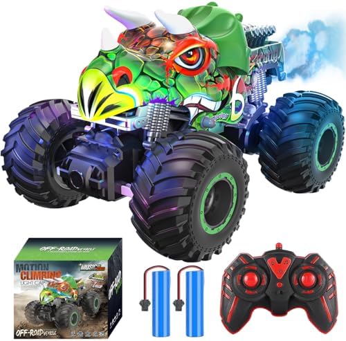 Picture of UNO1RC MC33331 Remote Control Dinosaur Toys Car & Truck with All Terrain RC Dinosaur Monster Car&#44; Spray Music RC Monster Truck & Outdoor Play for Kids