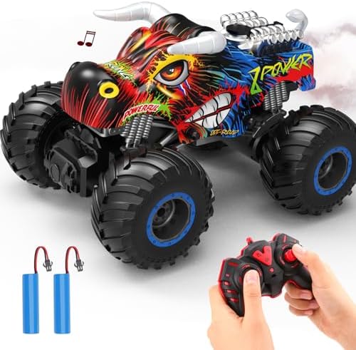 Picture of UNO1RC MC33344 Remote Control Monster Trucks & RC Bull Car Toys with Ideas Christmas & Birthday Gifts&#44; 2.4GHz Multi-Terrain Off-Road Car & Music Lights Spray for Kids
