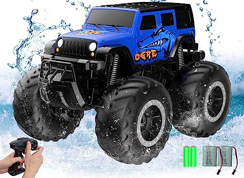 MC33351 1-16 Scale 2.4GHz All Terrain Off-Road Waterproof RC Monster Truck Kids Pool Toys & Boat Gifts Amphibious Remote Control Car Toys for Kids -  UNO1RC