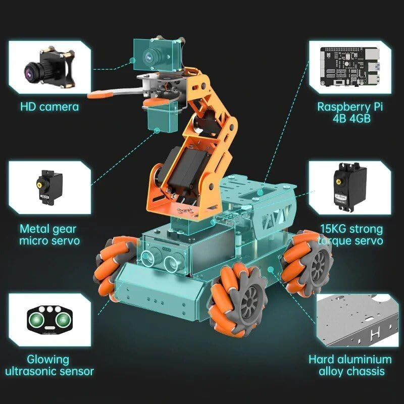 NM55737 Smart Robot Car with Mecanum Wheels & Robotic Arm