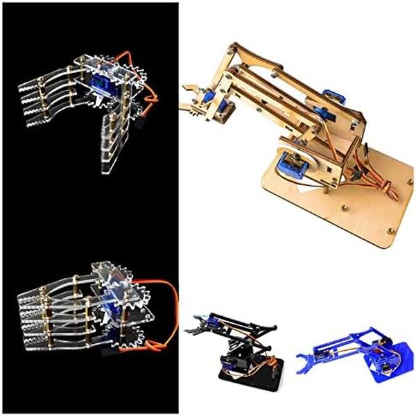 NM55774 4 DOF Unassembly Acrylic Mechanical Arm Robot