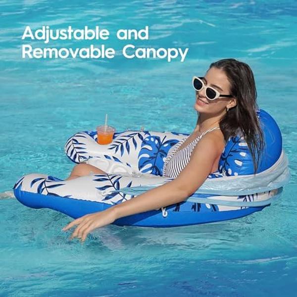 NM55830 Large Pool Float with Canopy for Adults