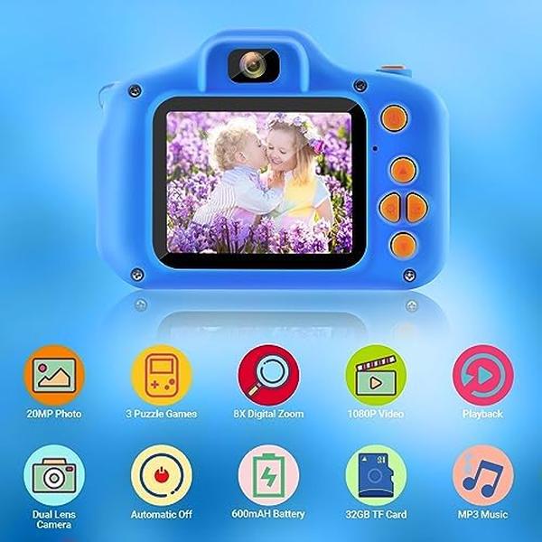 NM55957 Camera HD Kids Digital Camera for Boys Girls Children - Blue