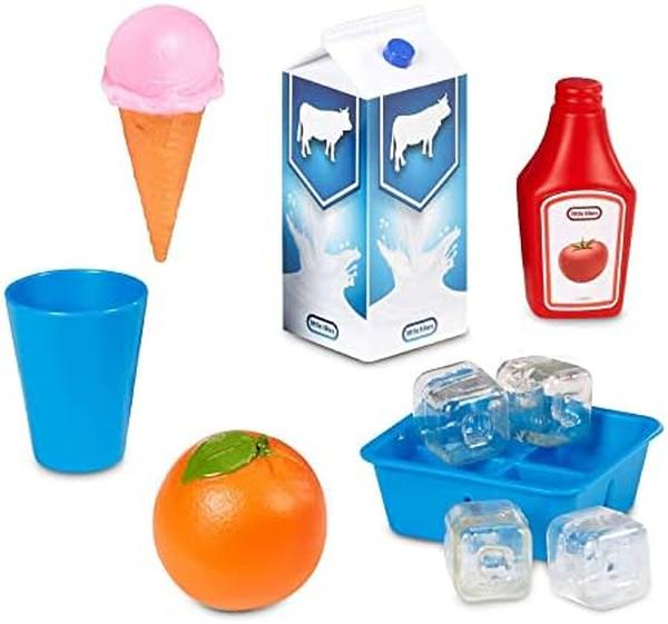 NM55961 Tikes First Fridge Refrigerator with Ice Dispenser Pretend Play Appliance for Kids