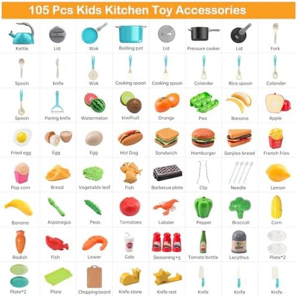 NM56054 Kids Kitchen Toy Accessories - Turquoise