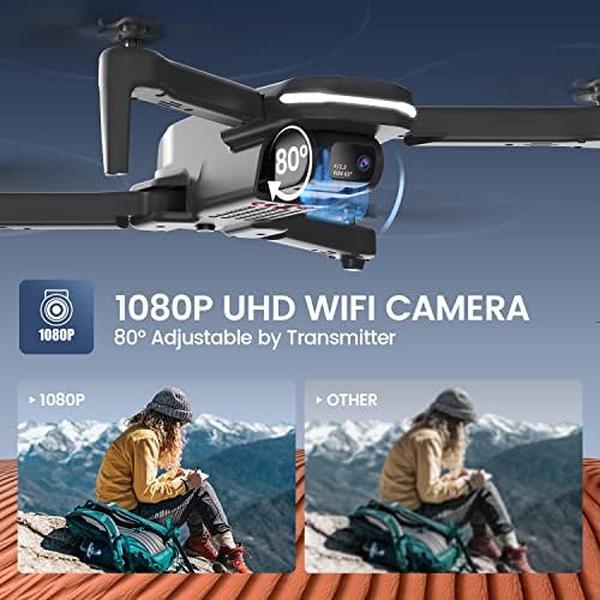 NM56117 Holly Stone HS280 Foldable FPV Drone with Adjustable 1080P HD WiFi Camera