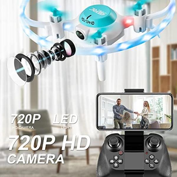 NM56208 RC Helicopter Quadcopter Mini Drone with 720P Camera for Kids - Blue