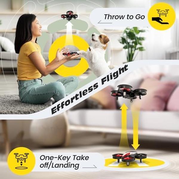 NM56209 Holly Stone RC Nano Quadcopter Mini Drone for Kids & Beginners - Red
