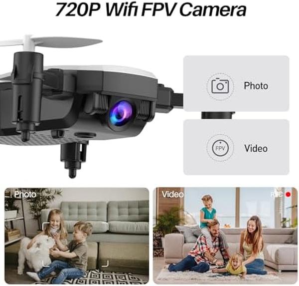 NM56214 Mini Drone with Camera 720P HD FPV - White