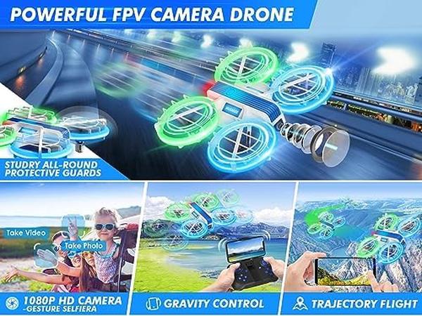 NM56215 1080P HD FPV Camera RC Drone with for Kids & Adults - 2 Piece