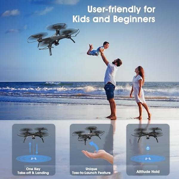NM56218 120 deg W10 1080P FPV Live Video Drone with Camera for Adults, Kids & Beginners