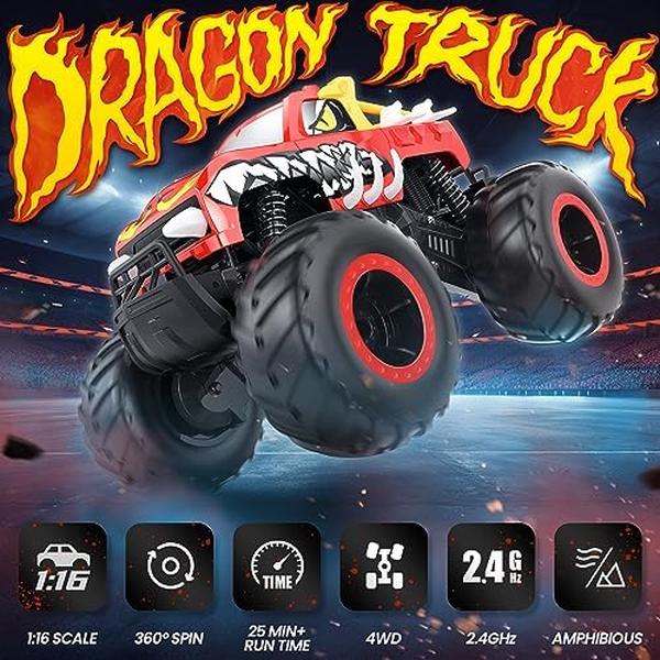 NM56458 1-16 2.4Ghz IPX7 Amphibious RC Monster Trucks