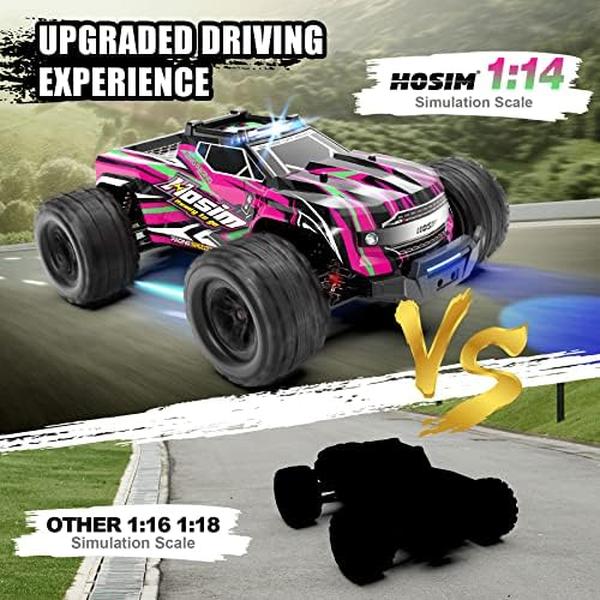 NM56547 1-14 RC Cars with Colorful LED Lights - Pink