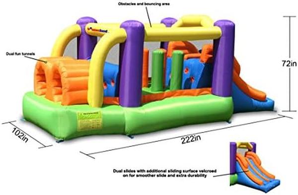 NM56580 Inflatable Bouncer Obstacle Pro-Racer Combo Slides Bounce House