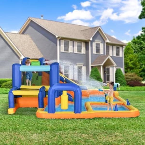 NM56585 7-in-1 Inflatable Bounce House Water Slide