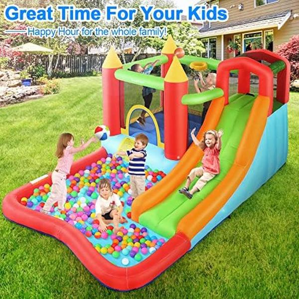 NM56615 Inflatable Bounce House Castle with Blower for Kids