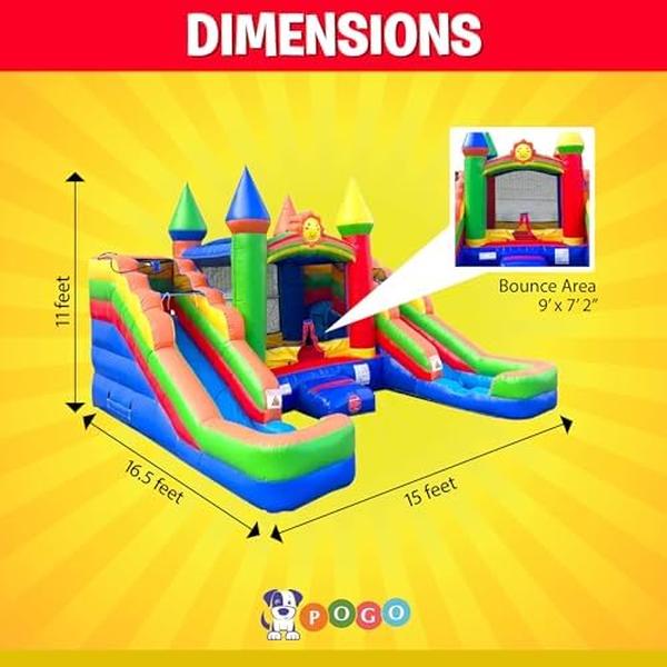 NM56626 Inflatable Bounce House & Double Slide Combo Unit
